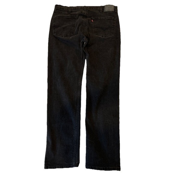 Levi's 505 Jeans Mens 38 X 34 Black Denim Straight Leg 100% Cotton Regular Fit - Picture 2 of 5